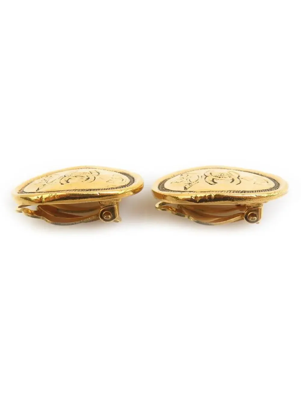 Auth Chanel Cc Logo Earrings Gold Metal #294129C32B